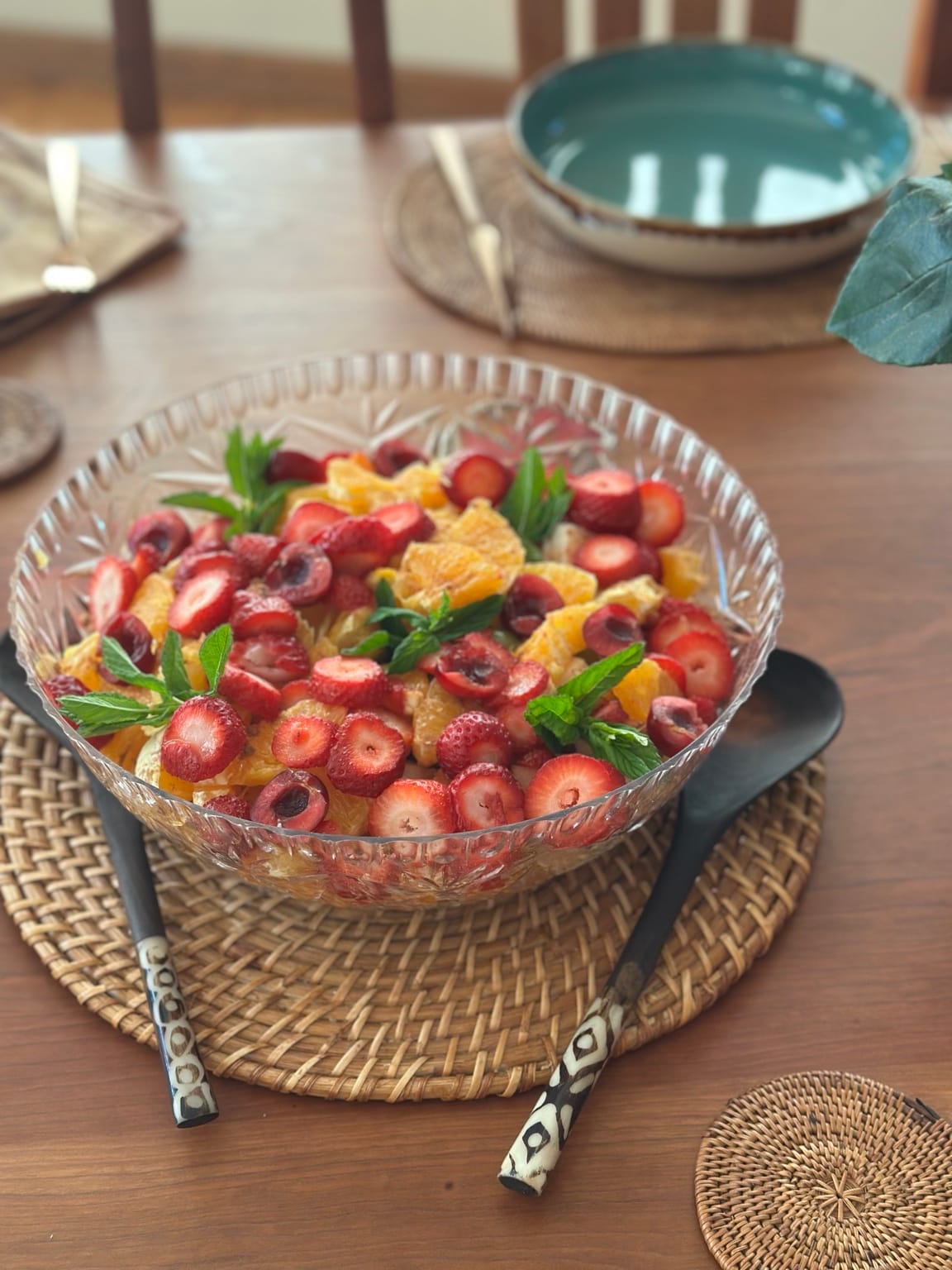 Seasonal fruit prepared for the table